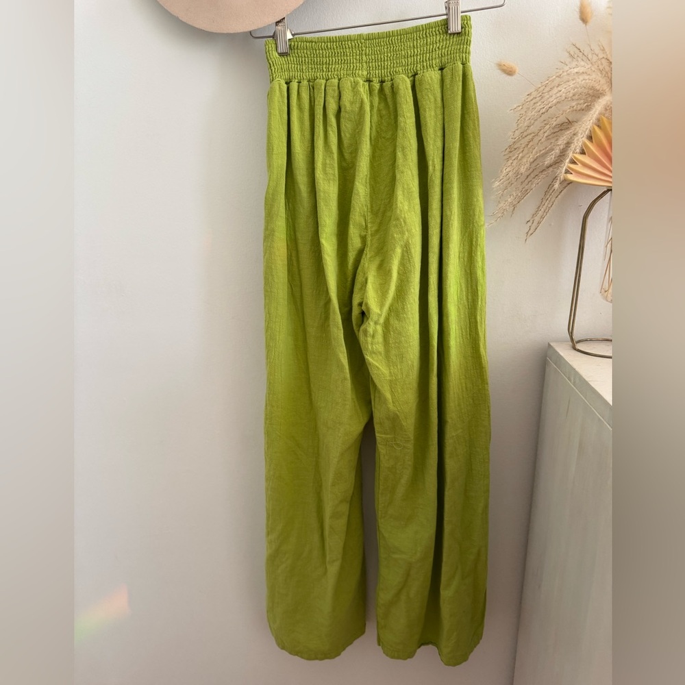 Green Women's Breezy Wide Leg Pants - Picture 4 of 6